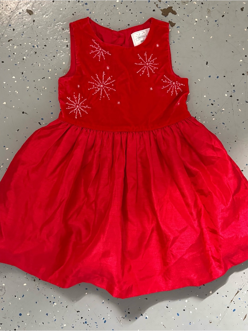 Dressed Up by Gymboree 3T Red Velvet Party Dress with Sparkle Snowflakes